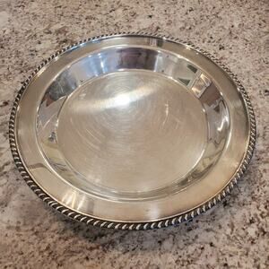 Friedman Silver Co Bowl Dish Plate 3-Footed Gadrooned Rimmed Weighted 12" Vtg